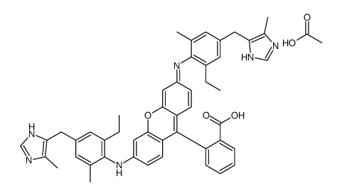 9-(2-carboxyphenyl)-3,6-bis[[2-ethyl-6-methyl-4-[(5-methyl-1H-imidazol-4-yl)methyl]phenyl]amino]xanthylium acetate结构式