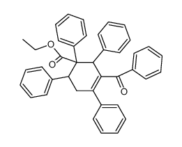 3-benzoyl-1,2,4,6-tetraphenyl-cyclohex-3-enecarboxylic acid ethyl ester Structure