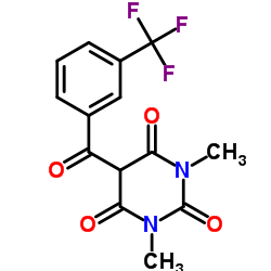 1,3-Dimethyl-5-[3-(trifluoromethyl)benzoyl]-2,4,6(1H,3H,5H)-pyrimidinetrione结构式