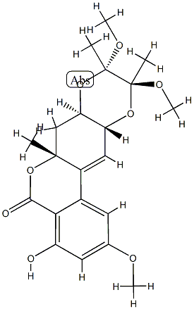 (6aR,7aR,9S,10S,11aR)-4-hydroxy-2,9,10-trimethoxy-6a,9,10-trimethyl-7a,11a-dihydro-7H-isochromeno[4,3-g][1,4]benzodioxin-5-one Structure