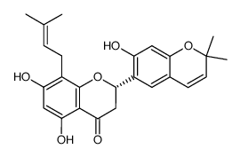 [S,(-)]-2-(2,2-Dimethyl-7-hydroxy-2H-1-benzopyran-6-yl)-5,7-dihydroxy-8-(3-methyl-2-butenyl)-2H-1-benzopyran-4(3H)-one picture