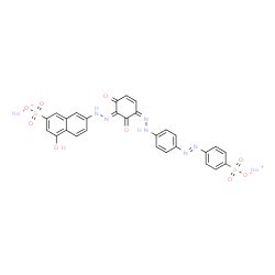 disodium 7-[[2,6-dihydroxy-3-[[4-[(4-sulphonatophenyl)azo]phenyl]azo]phenyl]azo]-4-hydroxynaphthalene-2-sulphonate structure