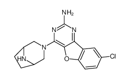 8-Chloro-4-(3,8-diaza-bicyclo[3.2.1]oct-3-yl)-benzo[4,5]furo[3,2-d]pyrimidin-2-ylamine结构式