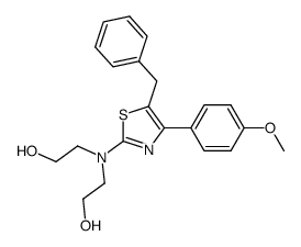 2-[[5-benzyl-4-(4-methoxy-phenyl)-thiazol-2-yl]-(2-hydroxy-ethyl)-amino]-ethanol结构式