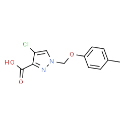 4-Chloro-1-[(4-methylphenoxy)methyl]-1H-pyrazole-3-carboxylic acid结构式