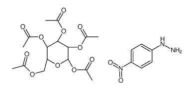 (4-nitrophenyl)hydrazine,[(2R,3S,4S,5R)-3,4,5,6-tetraacetyloxyoxan-2-yl]methyl acetate结构式