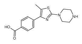 4-(5-methyl-2-piperazin-1-yl-thiazol-4-yl)-benzoic acid结构式