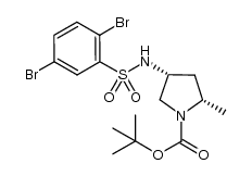 1,1-dimethylethyl (2S,4R)-4-{[(2,5-dibromophenyl)sulfonyl]amino}-2-methyl-1-pyrrolidinecarboxylate结构式