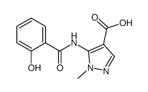 5-[(2-hydroxybenzoyl)amino]-1-methylpyrazole-4-carboxylic acid结构式