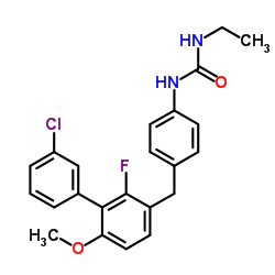 1-{4-[(3'-Chloro-2-fluoro-6-methoxy-3-biphenylyl)methyl]phenyl}-3-ethylurea结构式