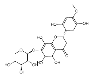 5,6,7,8,2',5'-hexahydroxy-4'-methoxyflavanone-β-D-xylopyranoside Structure