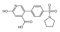 2-oxo-5-(4-pyrrolidin-1-ylsulfonylphenyl)-1H-pyridine-4-carboxylic acid Structure