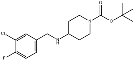 tert-Butyl 4-(3-chloro-4-fluorobenzylamino)piperidine-1-carboxylate结构式