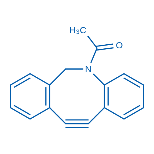 1-(11,12-二脱氢二苯并[b,f]氮杂环辛-5(6H)-基)乙酮结构式