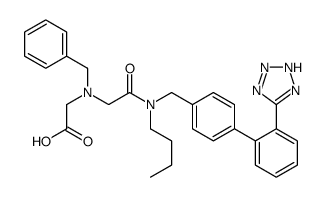 Glycine, N-(2-(butyl((2'-(1H-tetrazol-5-yl)(1,1'-biphenyl)-4-yl)methyl)amino)-2-oxoethyl)-N-(phenylmethyl)- Structure