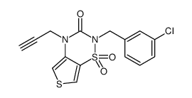 2-[(3-chlorophenyl)methyl]-1,1-dioxo-4-prop-2-ynylthieno[3,4-e][1,2,4]thiadiazin-3-one结构式