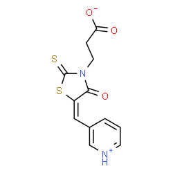 3-[(5E)-4-oxo-5-(pyridin-3-ylmethylene)-2-thioxo-1,3-thiazolidin-3-yl]propanoic acid结构式