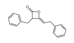 3-benzyl-4-(2-phenylethylidene)oxetan-2-one结构式