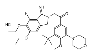 1-(3-tert-butyl-4-methoxy-5-morpholin-4-ylphenyl)-2-(5,6-diethoxy-4-fluoro-3-imino-1H-isoindol-2-yl)ethanone,hydrochloride Structure