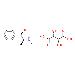[R-(R*,S*)]-beta-hydroxy-alpha-methylphenethylammonium [R-(R*,R*)]-hydrogen tartrate structure