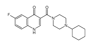 Piperazine, 1-cyclohexyl-4-[(6-fluoro-4-hydroxy-3-quinolinyl)carbonyl]- (9CI) structure