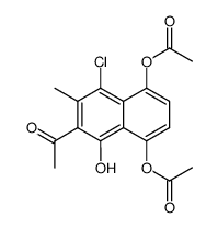 5,8-Diacetoxy-2-acetyl-4-chlor-3-methyl-1-naphthol结构式