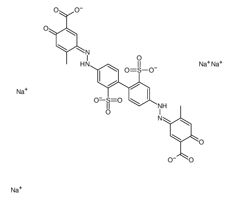 3,3'-[(2,2'-Disulfo[1,1'-biphenyl]-4,4'-diyl)bis(azo)]bis[6-hydroxy-4-methylbenzoic acid]tetrasodium salt结构式