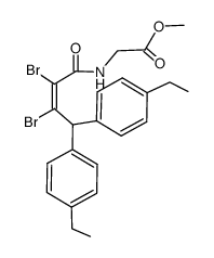 [(Z)-2,3-Dibromo-4,4-bis-(4-ethyl-phenyl)-but-2-enoylamino]-acetic acid methyl ester Structure