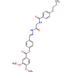 4-[(E)-({[(4-Propoxybenzoyl)amino]acetyl}hydrazono)methyl]phenyl 3,4-dimethoxybenzoate结构式