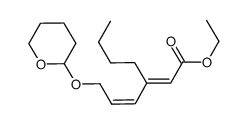 ethyl (E)-3-((Z)-3-((tetrahydro-2H-pyran-2-yl)oxy)prop-1-en-1-yl)hept-2-enoate结构式