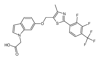 {6-[2-(2,3-difluoro-4-trifluoromethyl-phenyl)-4-methyl-thiazol-5-ylmethoxy]-indol-1-yl}-acetic acid Structure