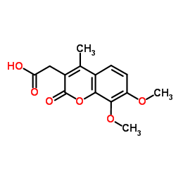 (7,8-Dimethoxy-4-methyl-2-oxo-2H-chromen-3-yl)-acetic acid structure