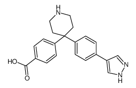 4-[4-[4-(1H-pyrazol-4-yl)phenyl]piperidin-4-yl]benzoic acid Structure