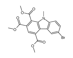 trimethyl 6-bromo-9-methylcarbazole-1,2,4-tricarboxylate结构式