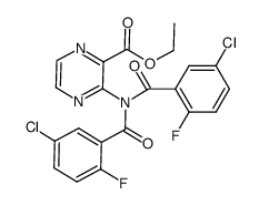 ethyl 3-(5-chloro-N-(5-chloro-2-fluorobenzoyl)-2-fluorobenzamido)pyrazine-2-carboxylate结构式