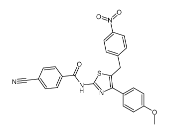 4-cyano-N-[4-(4-methoxy-phenyl)-5-(4-nitro-benzyl)-thiazol-2-yl]-benzamide结构式