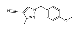 1-[(4-methoxyphenyl)methyl]-3-methyl-pyrazole-4-carbonitrile Structure