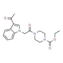 ethyl 4-[(3-acetyl-1H-indol-1-yl)acetyl]piperazine-1-carboxylate Structure