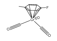 (η6-1-fluoro-4-methylbenzene)tricarbonylchromium(0)结构式