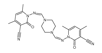 1,1'-{piperazine-1,4-diylbis[(Z)-methylylidenenitrilo]} bis(4,6-dimethyl-2-oxo-1,2-dihydropyridine-3-carbonitrile) Structure