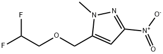 5-(2,2-difluoroethoxymethyl)-1-methyl-3-nitro-pyrazole结构式