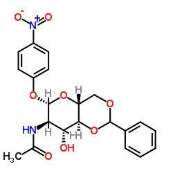 4-Nitrophenyl2-acetamido-2-deoxy-4,6-O-benzylidene-b-D-glucopyranoside Structure