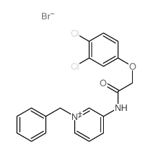 Pyridinium,3-[[2-(3,4-dichlorophenoxy)acetyl]amino]-1-(phenylmethyl)-, bromide (1:1)结构式