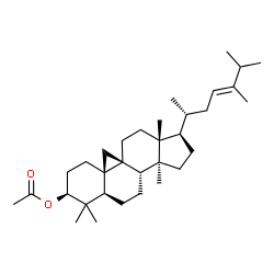 3β-Acetoxy-24-methyl-9β,19-cyclolanost-23-ene structure