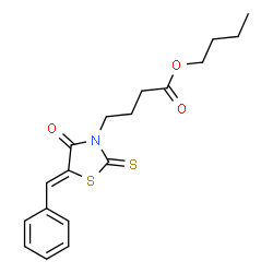 butyl (Z)-4-(5-benzylidene-4-oxo-2-thioxothiazolidin-3-yl)butanoate结构式