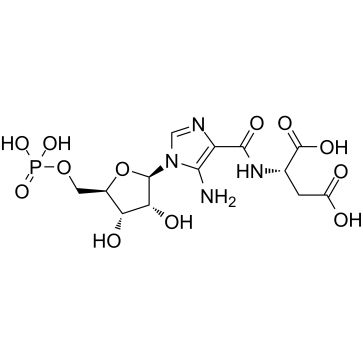 (2S)-2-[[5-amino-1-[(2R,3R,4S,5R)-3,4-dihydroxy-5-(phosphonooxymethyl)oxolan-2-yl]imidazole-4-carbonyl]amino]butanedioic acid Structure