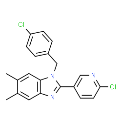 1-(4-CHLOROBENZYL)-2-(6-CHLORO-3-PYRIDINYL)-5,6-DIMETHYL-1H-1,3-BENZIMIDAZOLE结构式