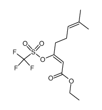 ethyl 7-methyl-3-(((trifluoromethyl)sulfonyl)oxy)-octa-2(Z),6-dienoate结构式