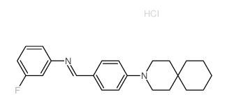 Benzenamine,N-[[4-(3-azaspiro[5.5]undec-3-yl)phenyl]methylene]-3-fluoro-, hydrochloride(1:2)结构式