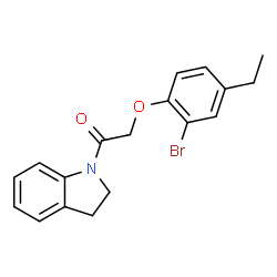 1-[(2-bromo-4-ethylphenoxy)acetyl]indoline结构式